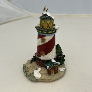 Vintage 1996 Boston Cape Cod Christmas Lighthouse Resin Ornament